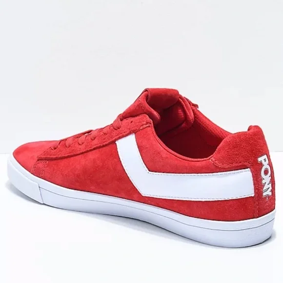 Women's PONY Classic Low Red Suede Shoes Size 7.5 - Picture 4 of 13